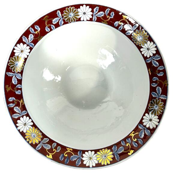 Imari Stunning Floral Vibrant Gold Gilt 14 5/8" Punch Bowl Centerpiece-Excellent - Picture 5 of 10